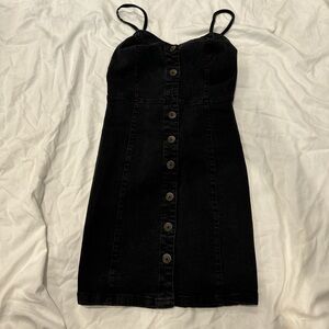 Mango Black Denim Mini Dress